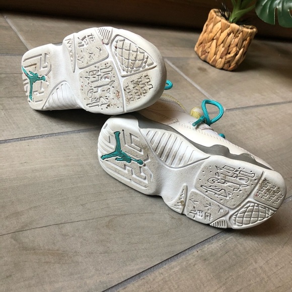 Rare. Jordan 9 retro lemon turquoise toddler size 7 - Picture 8 of 11